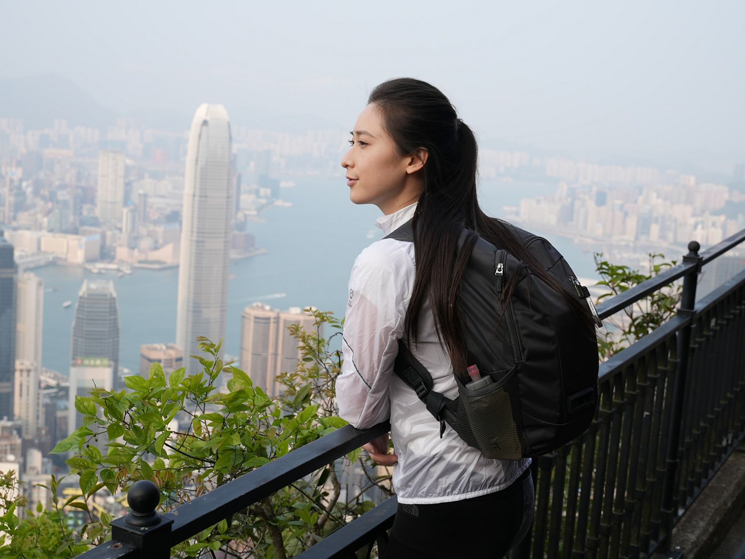 Melody looking over Hong Kong.